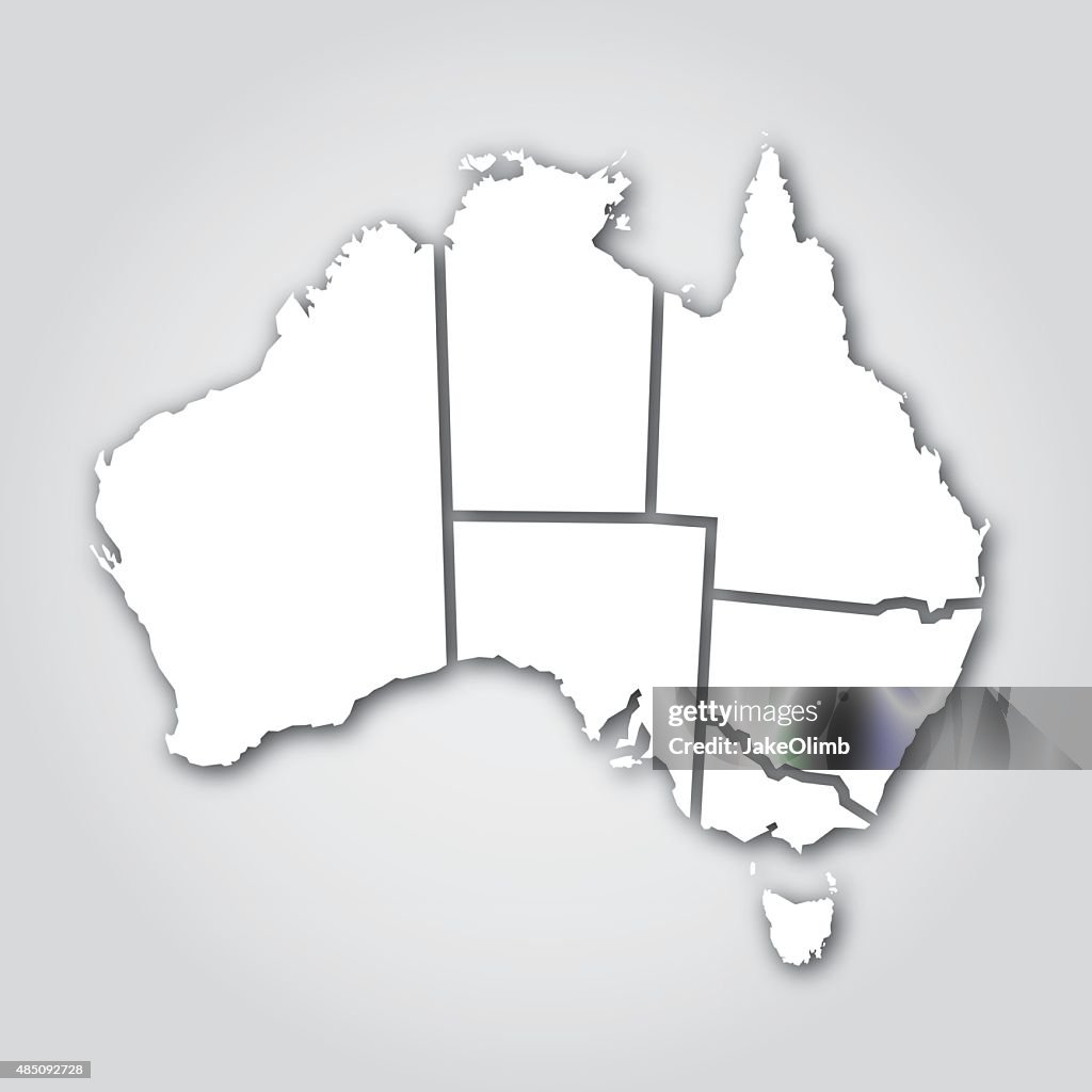 Australian territorios Silueta blanca