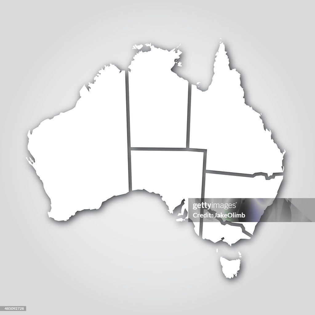 Australian Territories Silhouette White