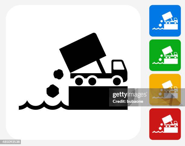 waste dump icon flat graphic design - garbage man stock illustrations