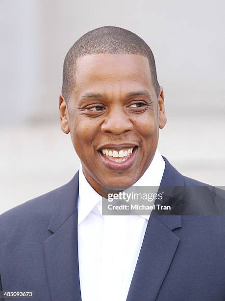Jay Z aka Shawn Carter attends the announcement of The Budweiser Made in America Music festival held at Los Angeles City Hall on April 16, 2014 in...