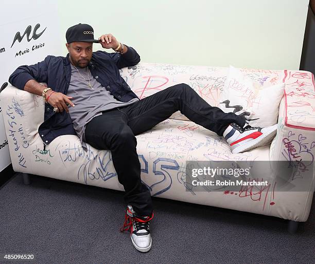 Musician Shaggy vistis at Music Choice on August 24, 2015 in New York City.