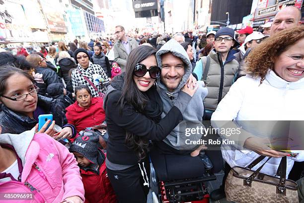 Nick Vujicic, New York Times best selling author, motivational speaker and leader of the nonprofit organization Life Without Limbs, greets fans at...