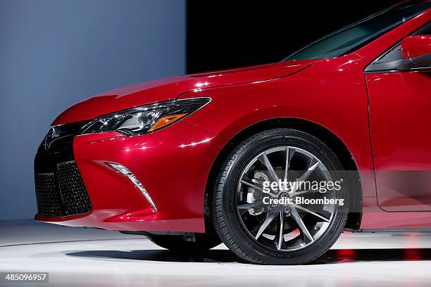 The new Toyota Motor Corp. 2015 Camry is unveiled at the 2014 New York Auto Show in New York, U.S., on Wednesday, April 16, 2014. Toyota Motor Corp....