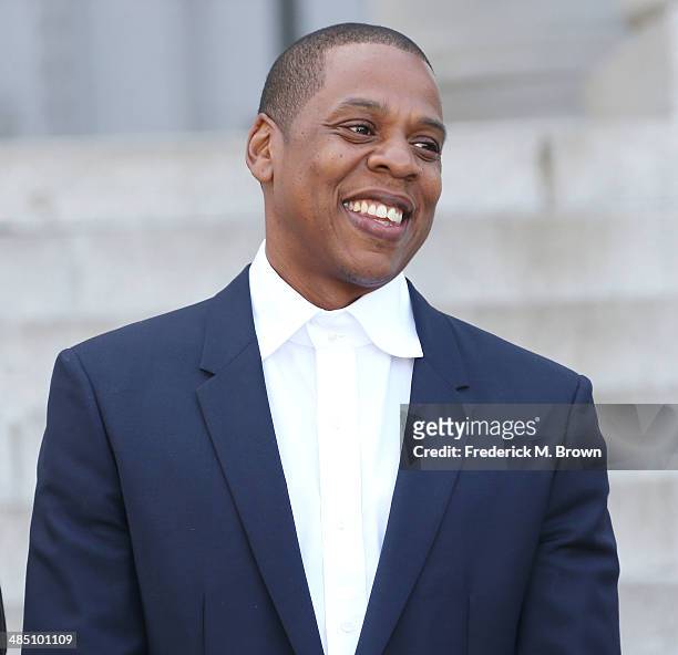 Recording artist Shawn "Jay Z" Carter, Makes Announcement on the Steps of City Hall Downtown Los Angeles for the Budweiser Made in America Music...