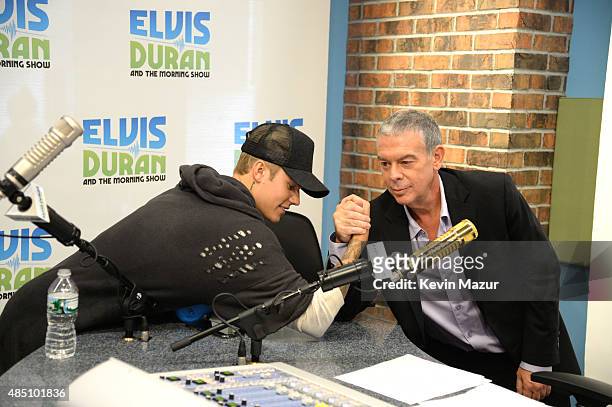 Justin Bieber visits "The Elvis Duran Z100 Morning Show" at Z100 Studio on August 24, 2015 in New York City.
