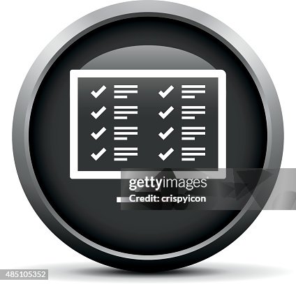 Computer icon on a round button. Computer icon on a round button.