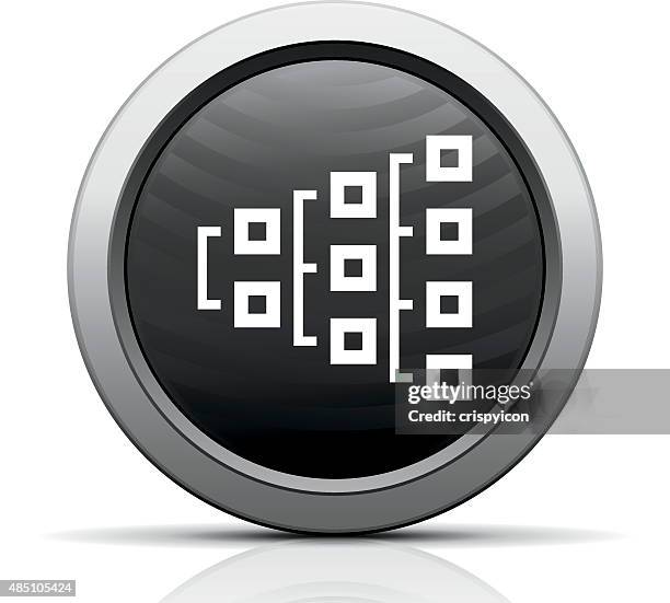 flowchart icon on a round button. - simple org chart stock illustrations