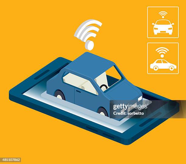 mobile apps for transportation - input output stock illustrations