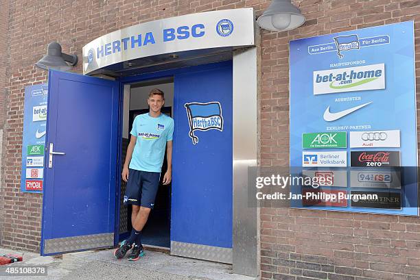 New arrival Niklas Stark of Hertha BSC during the training of Hertha BSC on august 24, 2015 in Berlin, Germany.