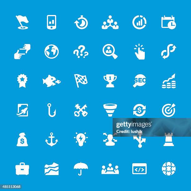 corporate business vector icons set - anchor athlete stock illustrations