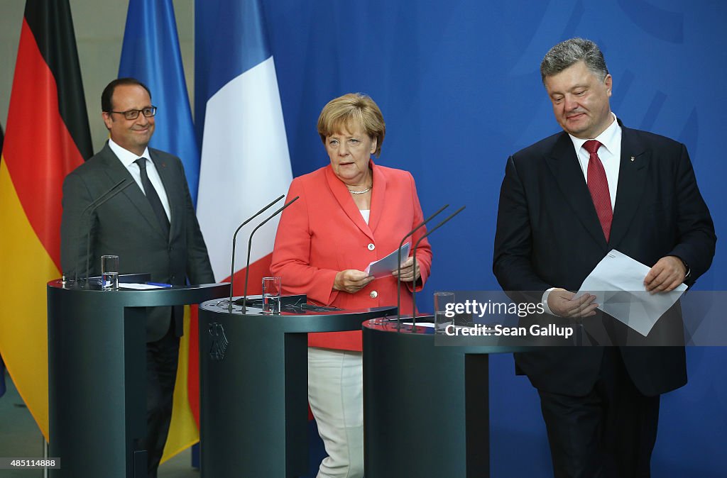 Poroshenko, Merkel And Hollande Meet In Berlin