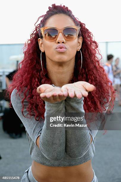 Natalie La Rose poses backstage during Billboard Hot 100 Festival - Day 1 at Nikon at Jones Beach Theater on August 22, 2015 in Wantagh, New York.