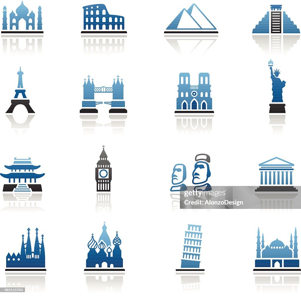 Famous Place Icon Set