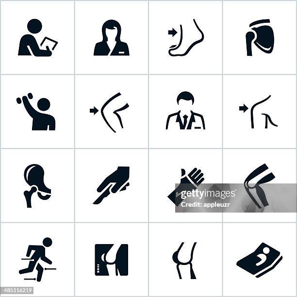 black orthopedic icons - orthopedic surgeon stock illustrations