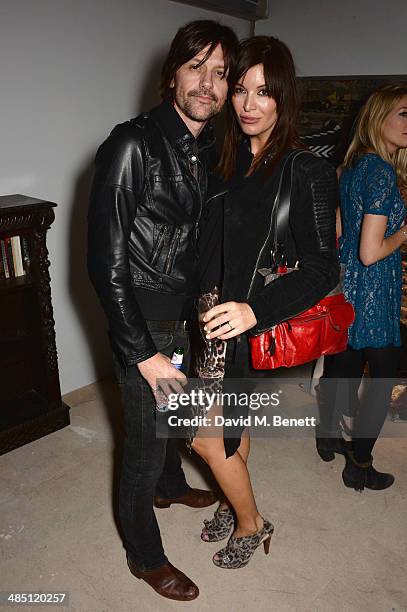 Matt Cheadle and Catalina Guirado attend a VIP preview of LIBRARY, a new private members club on St Martins Lane, on April 16, 2014 in London,...