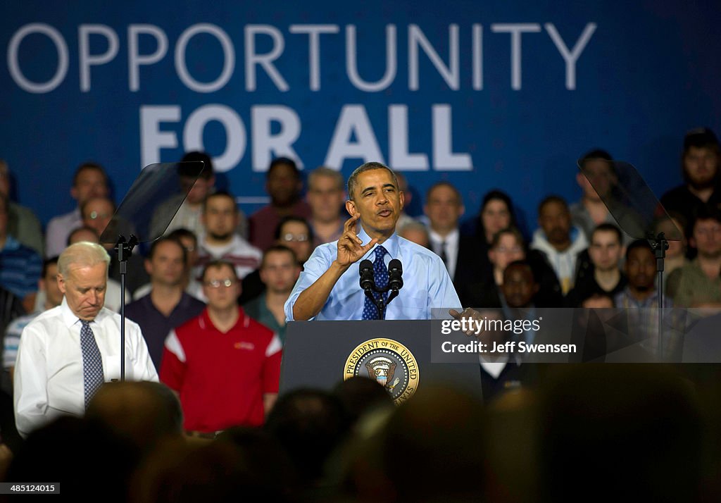 Obama And Biden Discuss Job Skills Training In Pennsylvania