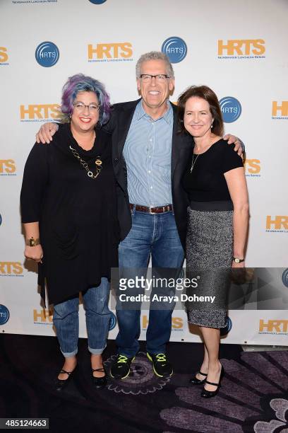 Jenji Kohan, Carlton Cuse and Michelle Ashford attend The Hollywood Radio and Television Society's annual hitmakers panel at The Beverly Hilton Hotel...