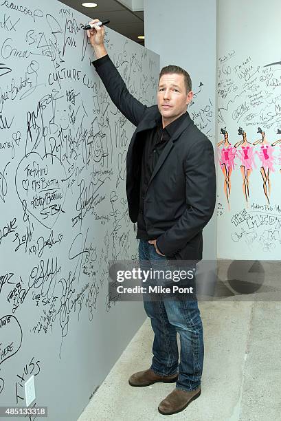 Actor Ed Burns discusses his new TV series "Public Morals" at AOL Studios in New York on August 24, 2015 in New York City.