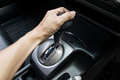 hand on automatic gear shift