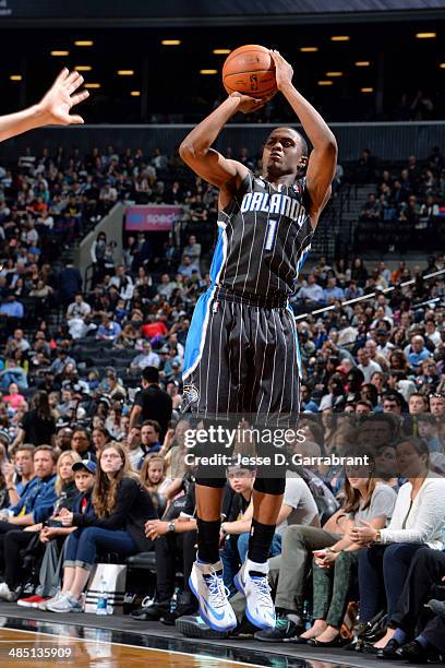 Doron Lamb of the Orlando Magic shoots against the Brooklyn Nets on April 13, 2014 at the Barclays Center in Brooklyn, New York. NOTE TO USER: User...