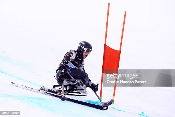 Aaron Howell of the United States competes in the Men Giant Slalom Sitting LW12-2 in the IPC Alpine Adaptive Giant Slalom Southern Hemisphere Cup...