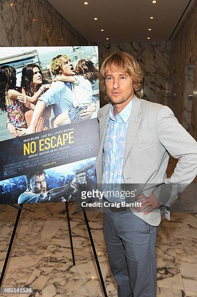 Owen Wilson attends the special screening of NO ESCAPE with Lake Bell and Pierce Brosnan at Dolby 88 Theater on August 24, 2015 in New York City.