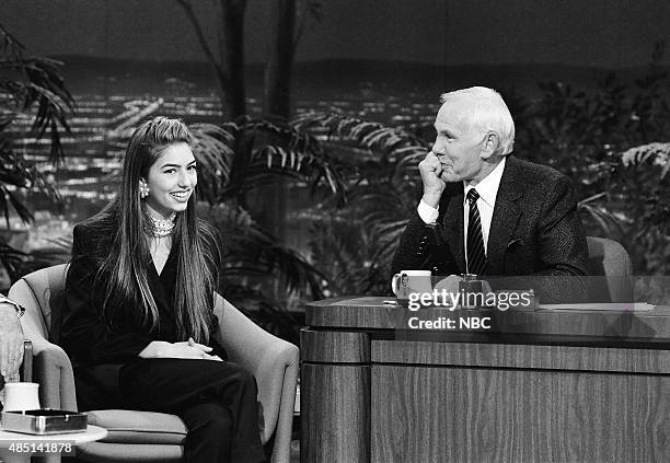 Pictured: Actress Sofia Coppola during an interview with host Johnny Carson January 30, 1991 --
