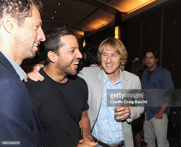 Guy Oseary, David Blaine, Owen Wilson and Luke Wilson attend the special screening of NO ESCAPE with Owen Wilson, Lake Bell and Pierce Brosnan at...