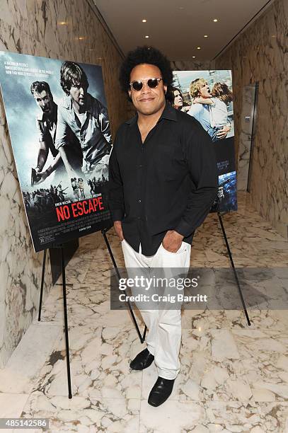 Eric Elew Lewis attends the special screening of NO ESCAPE with Owen Wilson, Lake Bell and Pierce Brosnan at Dolby 88 Theater on August 24, 2015 in...