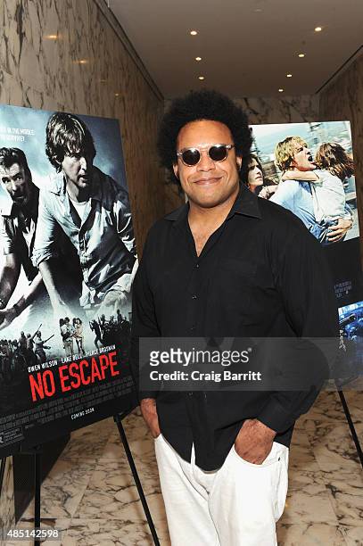 Eric Elew Lewis attends the special screening of NO ESCAPE with Owen Wilson, Lake Bell and Pierce Brosnan at Dolby 88 Theater on August 24, 2015 in...