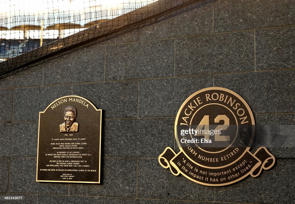 New York Yankees Unveil Plaque of Nelson Mandela in Monument Park