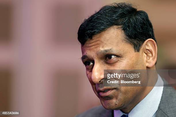 Raghuram Rajan, governor of the Reserve of India , speaks during the 2015 FIBAC banking conference in Mumbai, India, on Monday, Aug. 24, 2015. The...
