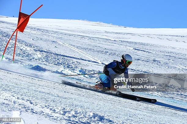 Mitchell Gourley of Australia competes in the Men Giant Slalom Standing L6/8-2 in the IPC Alpine Adaptive Giant Slalom Southern Hemisphere Cup during...