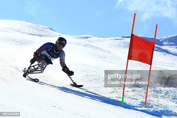 Tyler Walker of the United States competes in the Men Giant Slalom Sitting LW12-1 in the IPC Alpine Adaptive Giant Slalom Southern Hemisphere Cup...