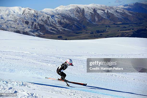 Stephanie Jallen of the United States competes in the Women Giant Slalom Standing LW9-1 in the IPC Alpine Adaptive Giant Slalom Southern Hemisphere...