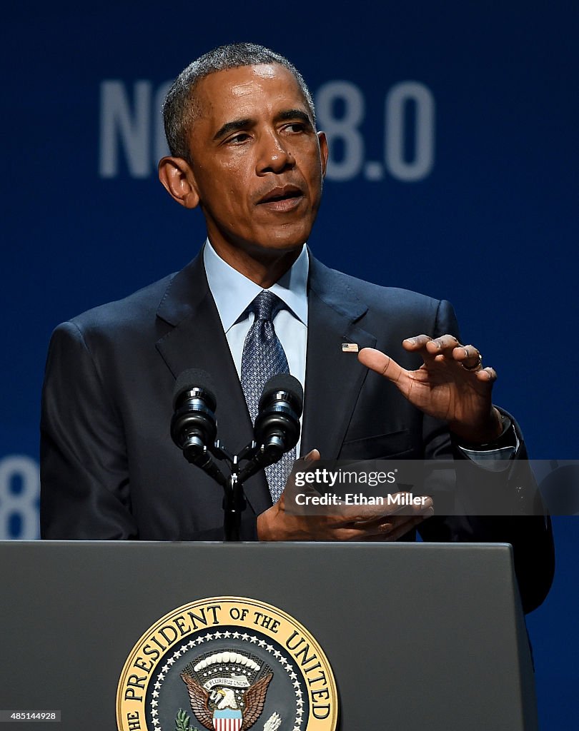 President Obama Speaks At Clean Energy Summit In Las Vegas