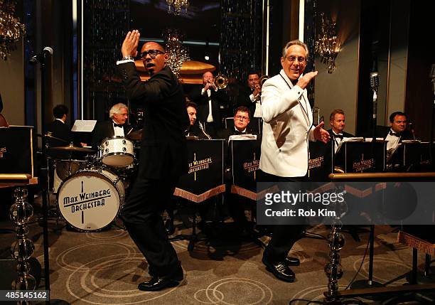 Max Weinberg and Gerardo Contino perform during Mondays With Max: Max Weinberg's Rainbow Room Residency at The Rainbow Room on August 24, 2015 in New...