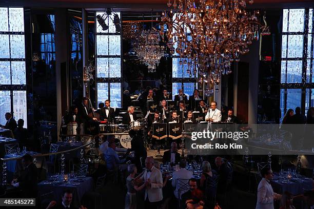 Max Weinberg's big band performs during Mondays With Max: Max Weinberg's Rainbow Room Residency at The Rainbow Room on August 24, 2015 in New York...