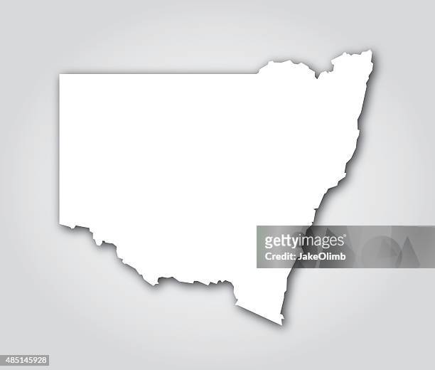 stockillustraties, clipart, cartoons en iconen met new south wales silhouette white - new south wales