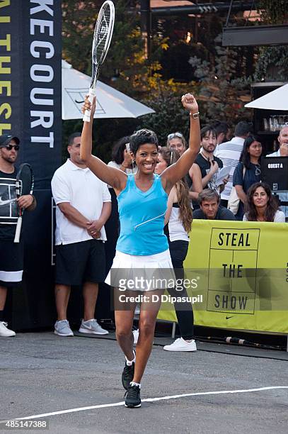 Tamron Hall attends Nike's "NYC Street Tennis" event on August 24, 2015 in New York City.