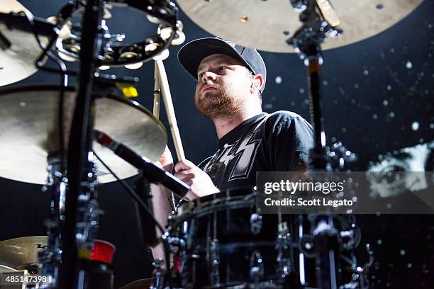 Ben Thatcher of Royal Blood performs at DTE Energy Music Theater on August 24, 2015 in Clarkston, Michigan.