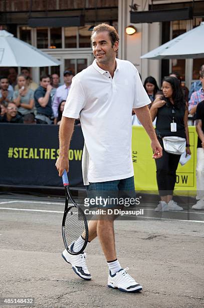 Pete Sampras attends Nike's "NYC Street Tennis" event on August 24, 2015 in New York City.