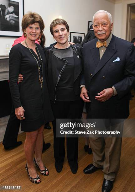 Kathleen King, LIz Abzug and David Dinkins attend the 6th Annual Bella And Bella Fella Awards at Roosevelt House Public Policy on April 16, 2014 in...