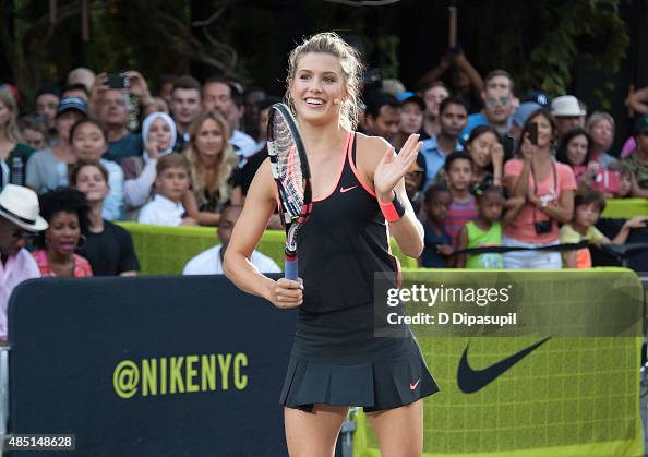 Genie Bouchard attends Nike's "NYC Street Tennis" event on August 24