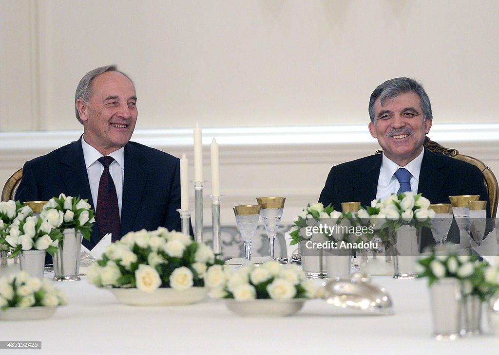 Turkey's President Abdullah Gul and Latvian President Andris Berzins