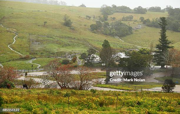 House downstream of Jerrara dam is cutt off by flood waters down stream of Jerrara dam during flooding effecting the area on August 25, 2015 in...