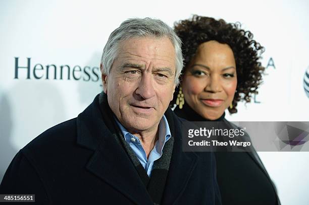 Robert De Niro and Grace Hightower attend the 2014 Tribeca Film Festival Opening Night Premiere of "Time Is Illmatic" at The Beacon Theatre on April...