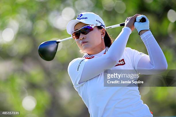 Se Ri Pak of Korea hits her first shot on the 6th hole during the first round of the LPGA LOTTE Championship Presented by J Golf on April 16, 2014 in...