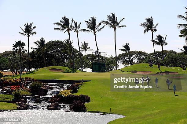 General view as players approach the 8th green during the first round of the LPGA LOTTE Championship Presented by J Golf on April 16, 2014 in...