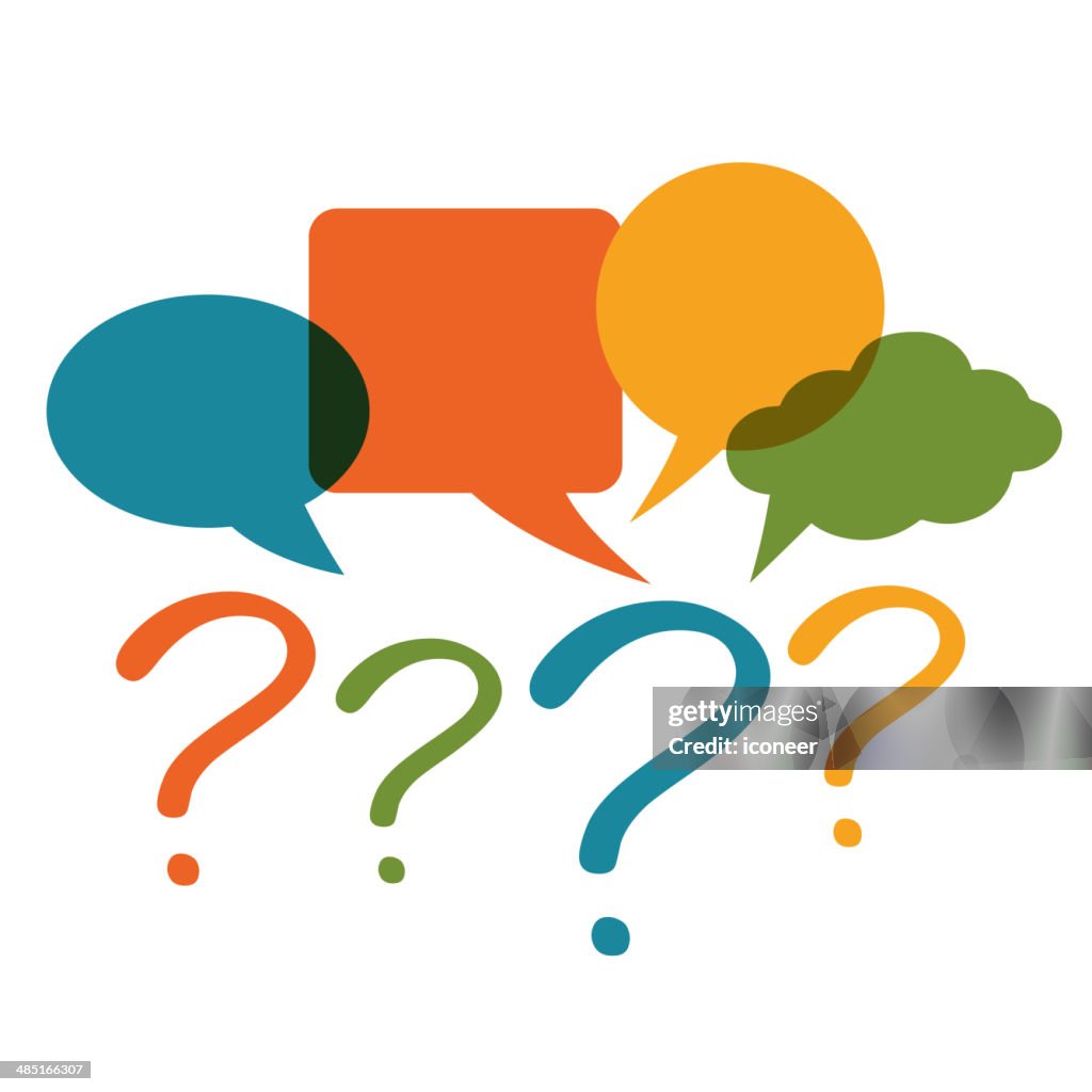 Last Question Image Chat Bubbles With Question Marks High-Res Vector Graphic - Getty Images